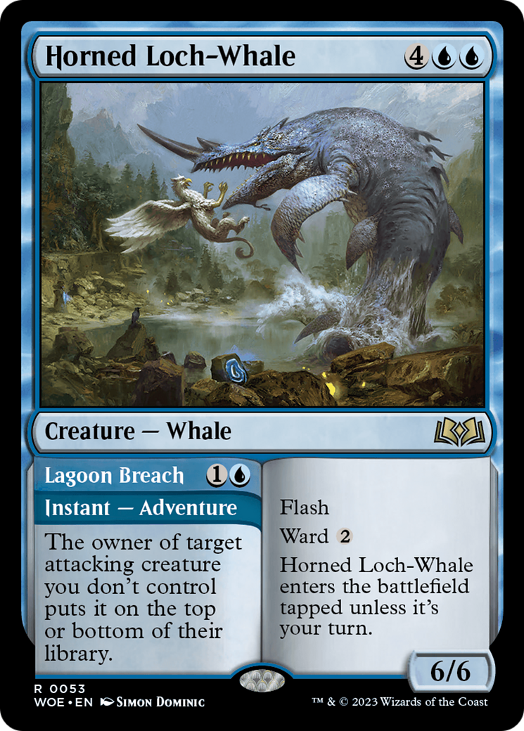 Horned Loch-Whale // Lagoon Breach [Wilds of Eldraine] | Game Master's Emporium (The New GME)