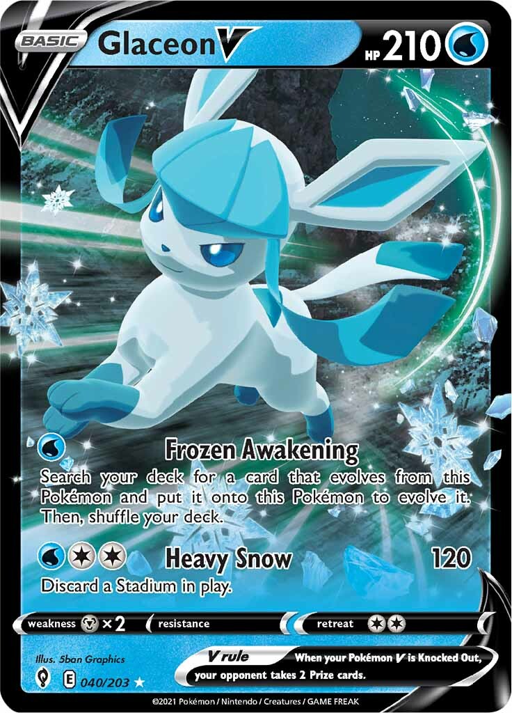 Glaceon V (040/203) [Sword & Shield: Evolving Skies] | Game Master's Emporium (The New GME)