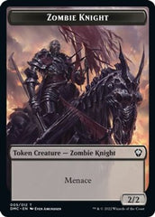 Zombie Knight // Warrior Double-Sided Token [Dominaria United Commander Tokens] | Game Master's Emporium (The New GME)