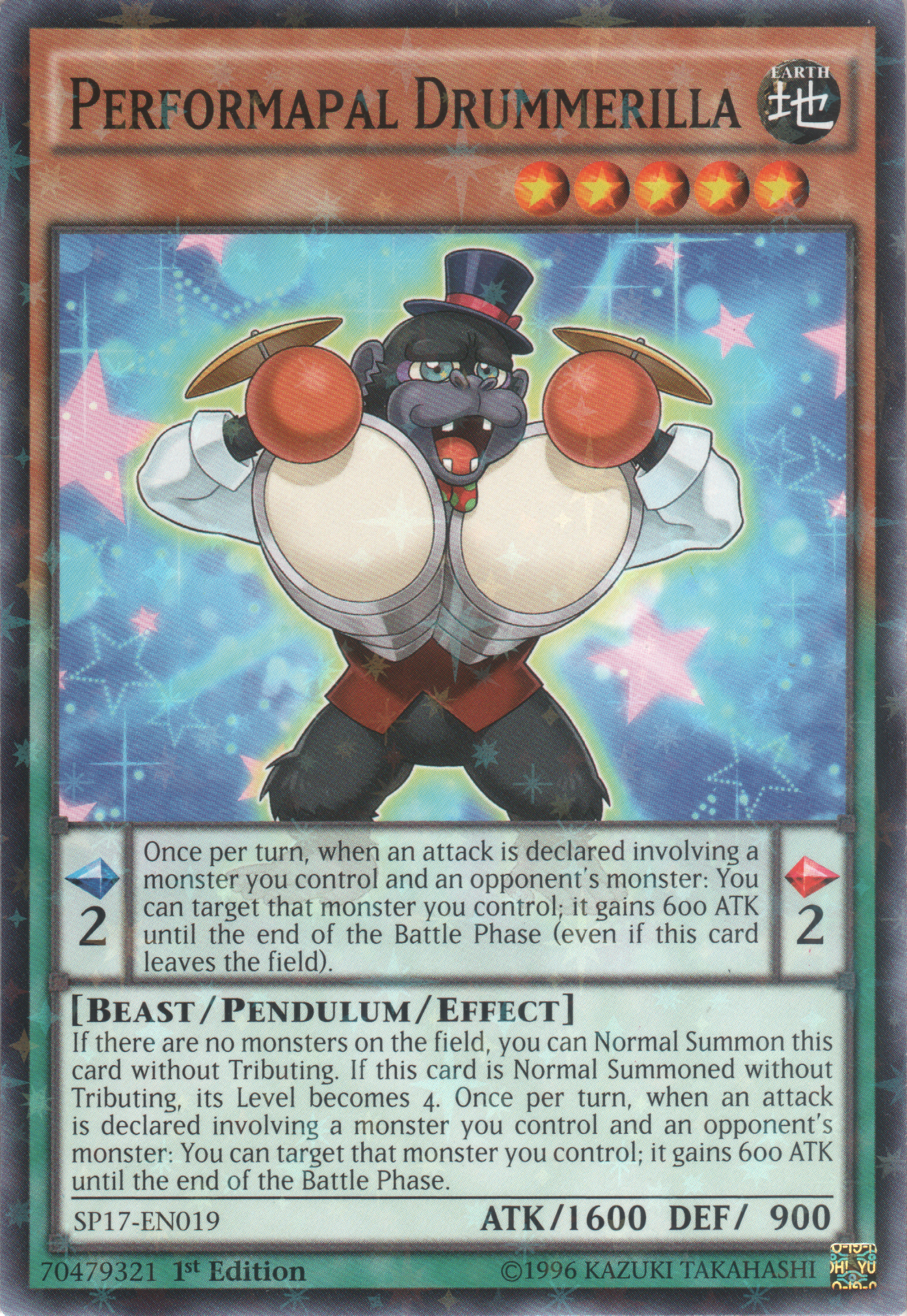 Performapal Drummerilla [SP17-EN019] Starfoil Rare | Game Master's Emporium (The New GME)