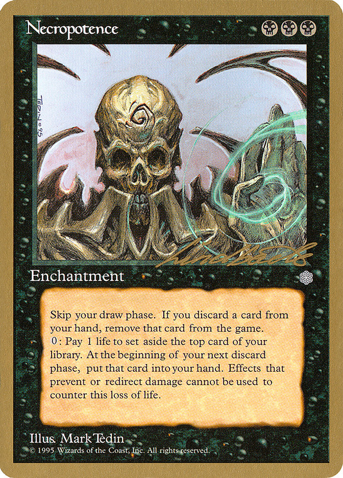 Necropotence (Leon Lindback) [Pro Tour Collector Set] | Game Master's Emporium (The New GME)