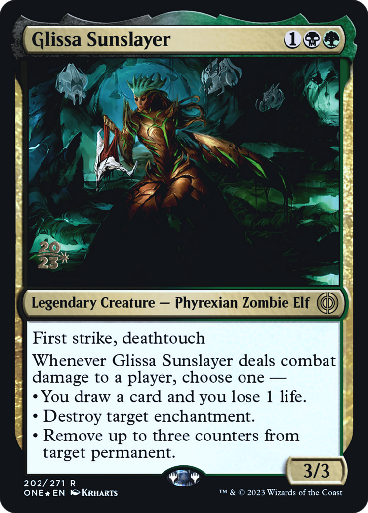 Glissa Sunslayer [Phyrexia: All Will Be One Prerelease Promos] | Game Master's Emporium (The New GME)