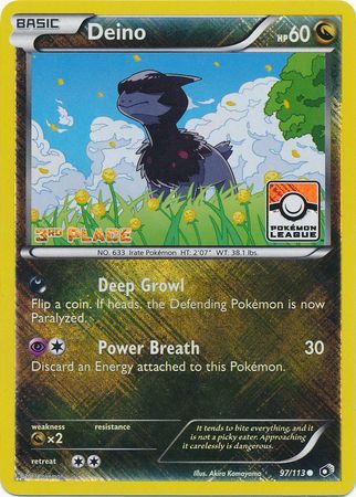 Deino (97/113) (League Promo 3rd Place) [Black & White: Legendary Treasures] | Game Master's Emporium (The New GME)