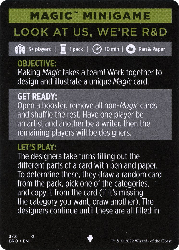 Look at Us, We're R&D (Magic Minigame) [The Brothers' War Minigame] | Game Master's Emporium (The New GME)