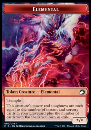 Wolf // Elemental Double-Sided Token [Innistrad: Midnight Hunt Tokens] | Game Master's Emporium (The New GME)