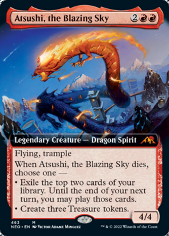 Atsushi, the Blazing Sky (Extended Art) [Kamigawa: Neon Dynasty] | Game Master's Emporium (The New GME)