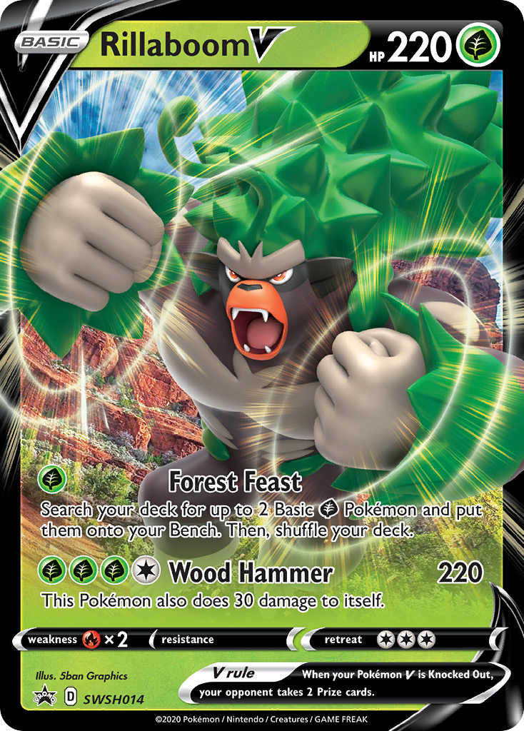 Rillaboom V (SWSH014) (Jumbo Card) [Sword & Shield: Black Star Promos] | Game Master's Emporium (The New GME)