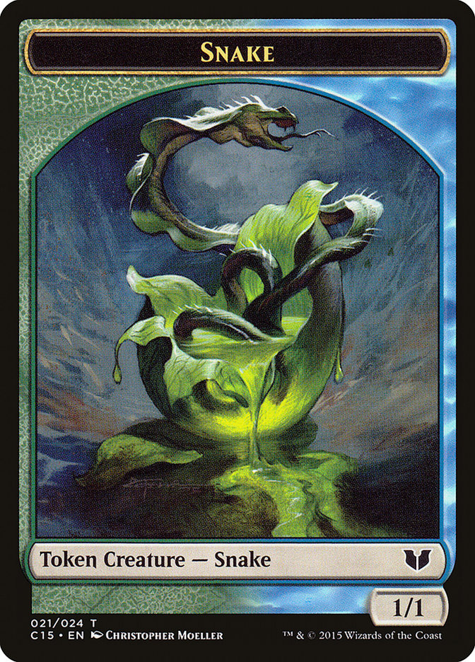 Snake (021) // Saproling Double-Sided Token [Commander 2015 Tokens] | Game Master's Emporium (The New GME)