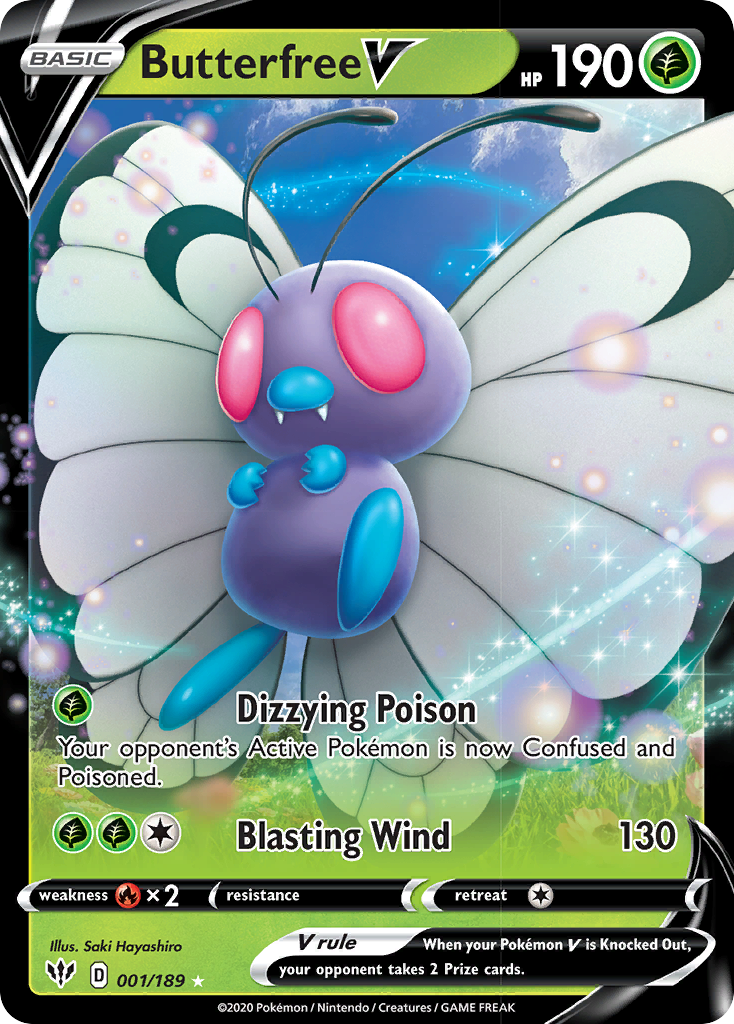 Butterfree V (001/189) [Sword & Shield: Darkness Ablaze] | Game Master's Emporium (The New GME)