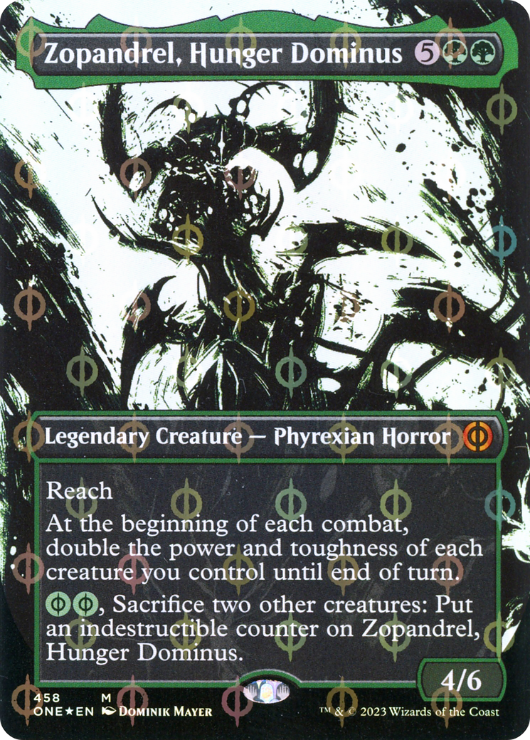 Zopandrel, Hunger Dominus (Borderless Ichor Step-and-Compleat Foil) [Phyrexia: All Will Be One] | Game Master's Emporium (The New GME)