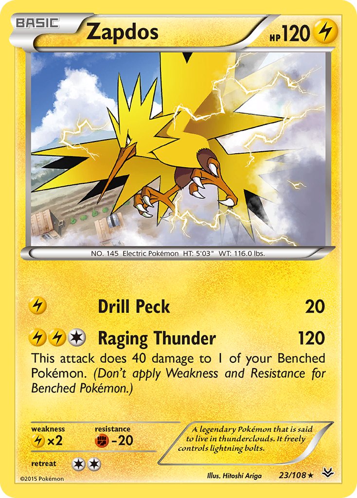 Zapdos(23/108) (Theme Deck Exclusive) [XY: Roaring Skies] | Game Master's Emporium (The New GME)