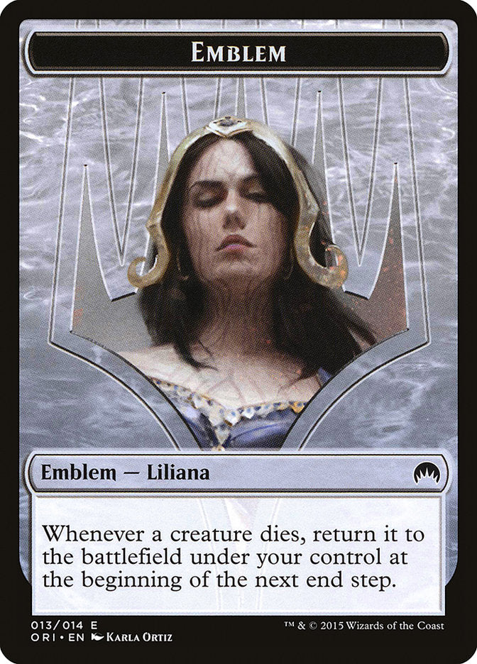 Liliana, Defiant Necromancer Emblem [Magic Origins Tokens] | Game Master's Emporium (The New GME)