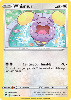 Whismur (135/185) [Sword & Shield: Vivid Voltage] | Game Master's Emporium (The New GME)
