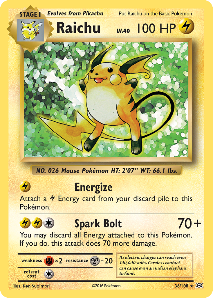 Raichu (36/108) [XY: Evolutions] | Game Master's Emporium (The New GME)