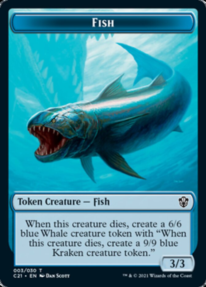 Beast (010) // Fish Double-Sided Token [Commander 2021 Tokens] | Game Master's Emporium (The New GME)