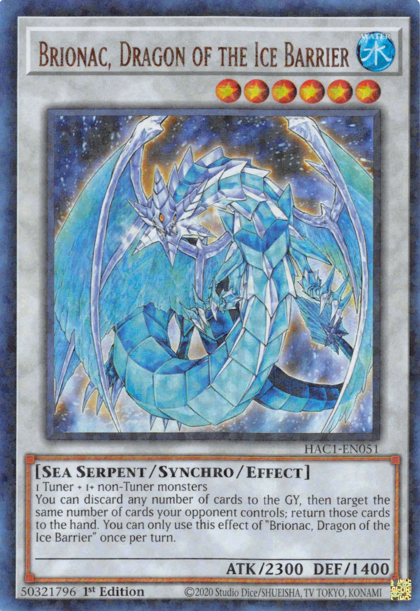 Brionac, Dragon of the Ice Barrier (Duel Terminal) [HAC1-EN051] Parallel Rare | Game Master's Emporium (The New GME)