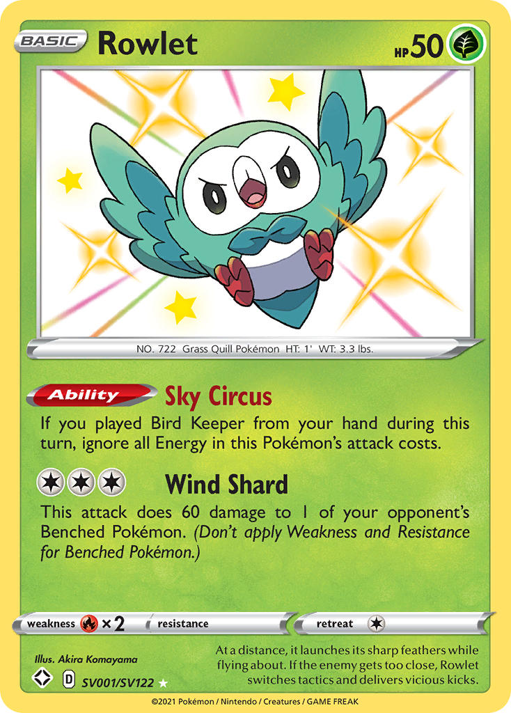 Rowlet (SV001/SV122) [Sword & Shield: Shining Fates] | Game Master's Emporium (The New GME)