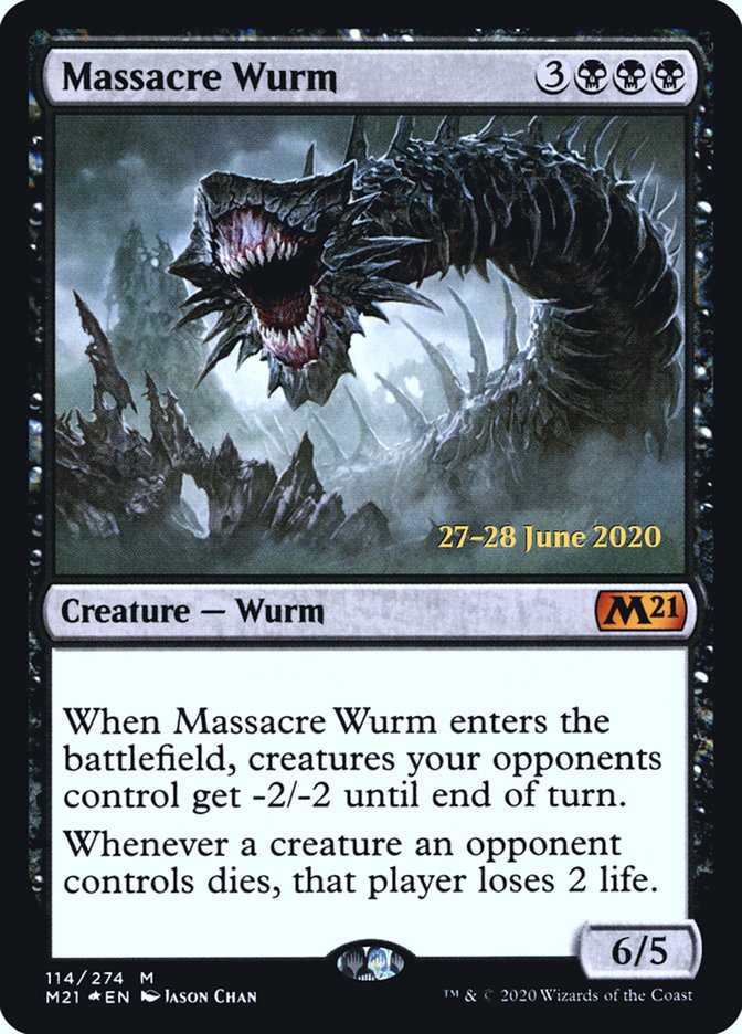 Massacre Wurm [Core Set 2021 Prerelease Promos] | Game Master's Emporium (The New GME)