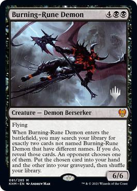 Burning-Rune Demon (Promo Pack) [Kaldheim Promos] | Game Master's Emporium (The New GME)