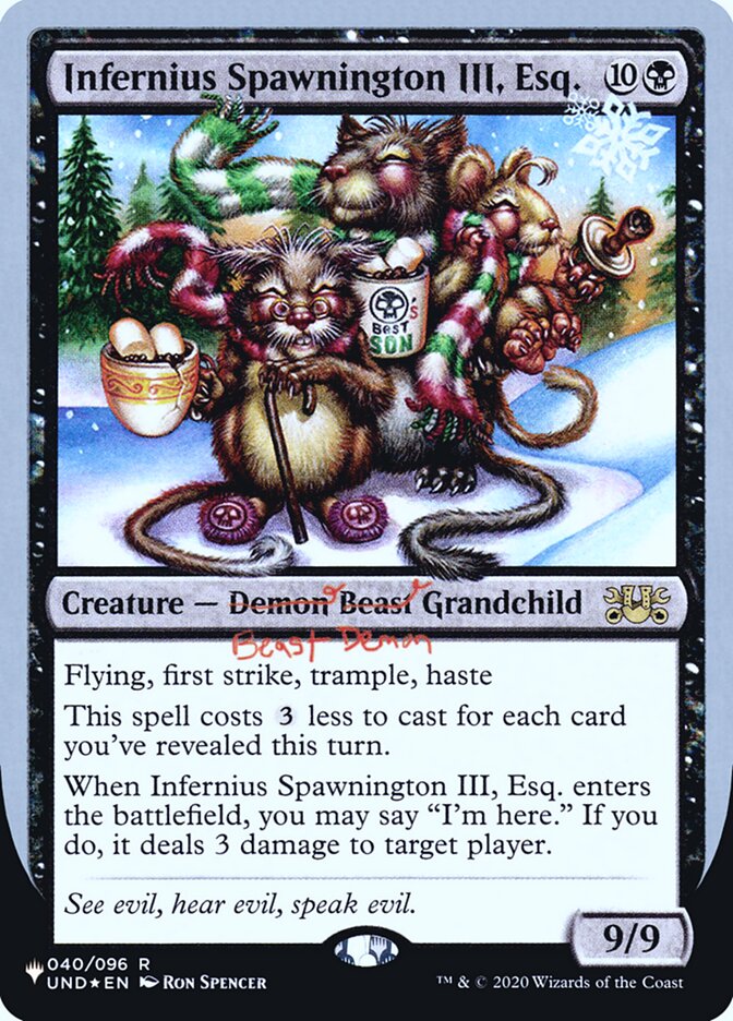 Infernius Spawnington III, Esq. (Unfinity Foil Edition) [The List] | Game Master's Emporium (The New GME)
