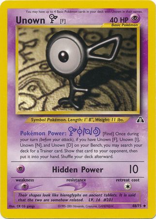 Unown [F] (48/75) [Neo Discovery Unlimited] | Game Master's Emporium (The New GME)