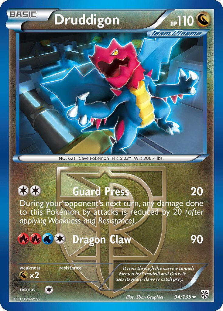 Druddigon (94/135) (Theme Deck Exclusive) [Black & White: Plasma Storm] | Game Master's Emporium (The New GME)