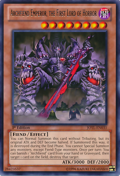 Archfiend Emperor, the First Lord of Horror [JOTL-EN031] Rare | Game Master's Emporium (The New GME)