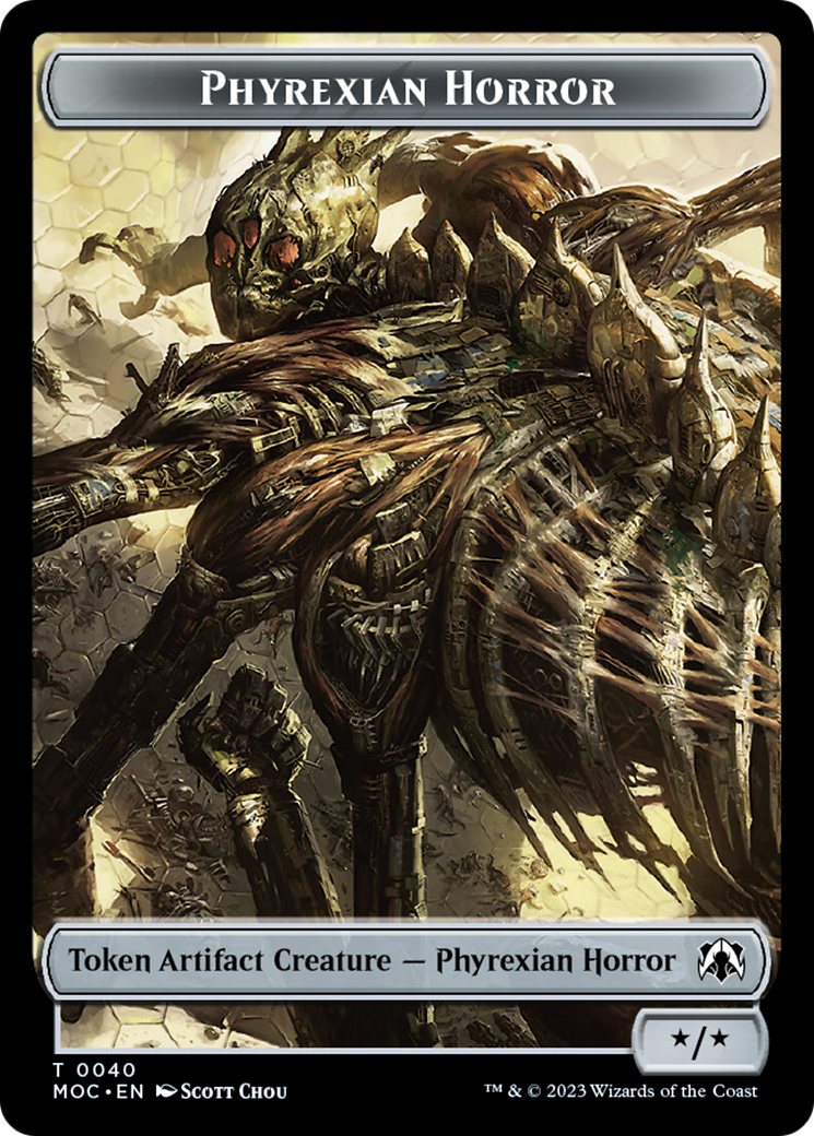 Phyrexian Golem // Phyrexian Horror Double-Sided Token [March of the Machine Commander Tokens] | Game Master's Emporium (The New GME)