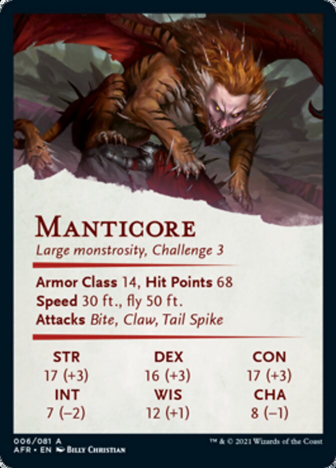 Manticore Art Card [Dungeons & Dragons: Adventures in the Forgotten Realms Art Series] | Game Master's Emporium (The New GME)