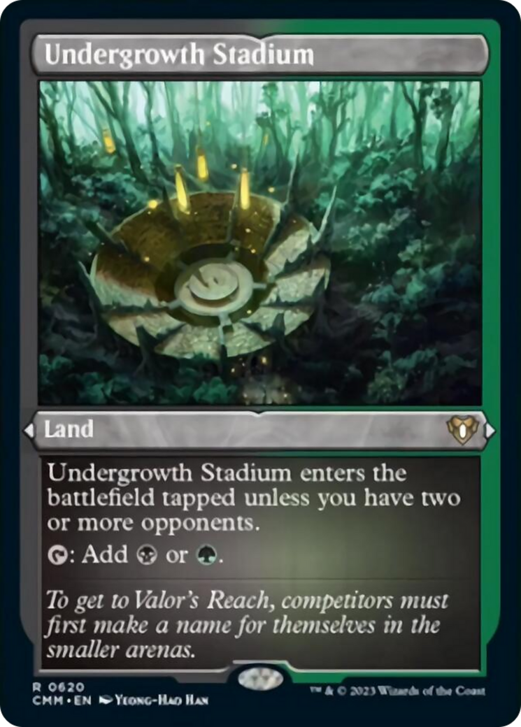 Undergrowth Stadium (Foil Etched) [Commander Masters] | Game Master's Emporium (The New GME)