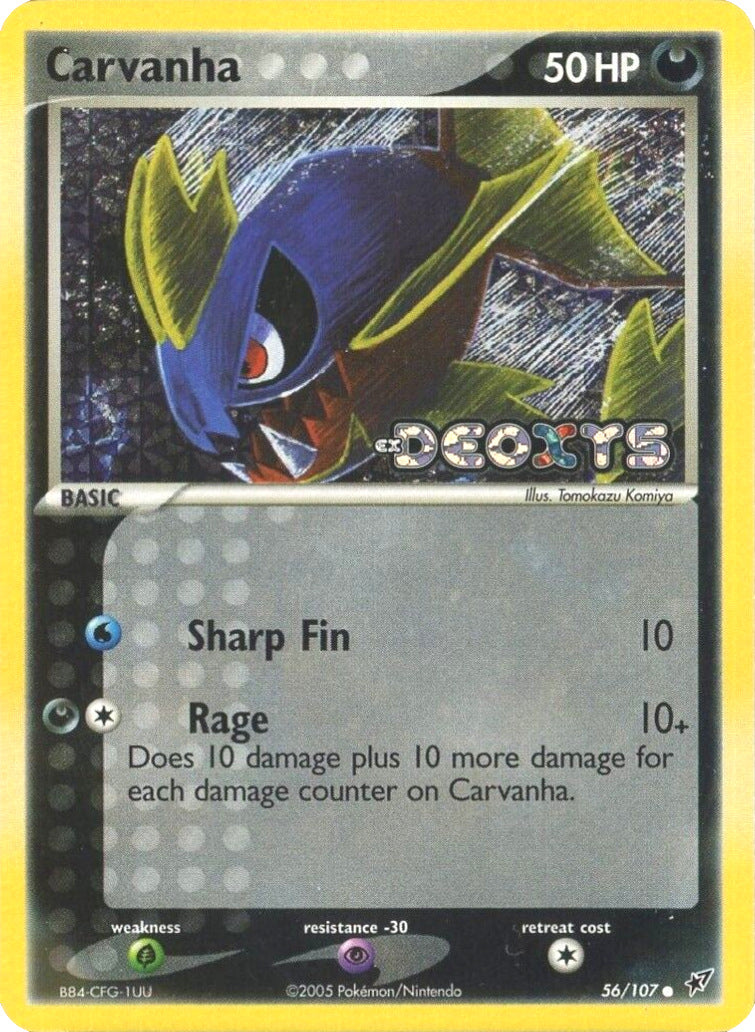 Carvanha (56/107) (Stamped) [EX: Deoxys] | Game Master's Emporium (The New GME)