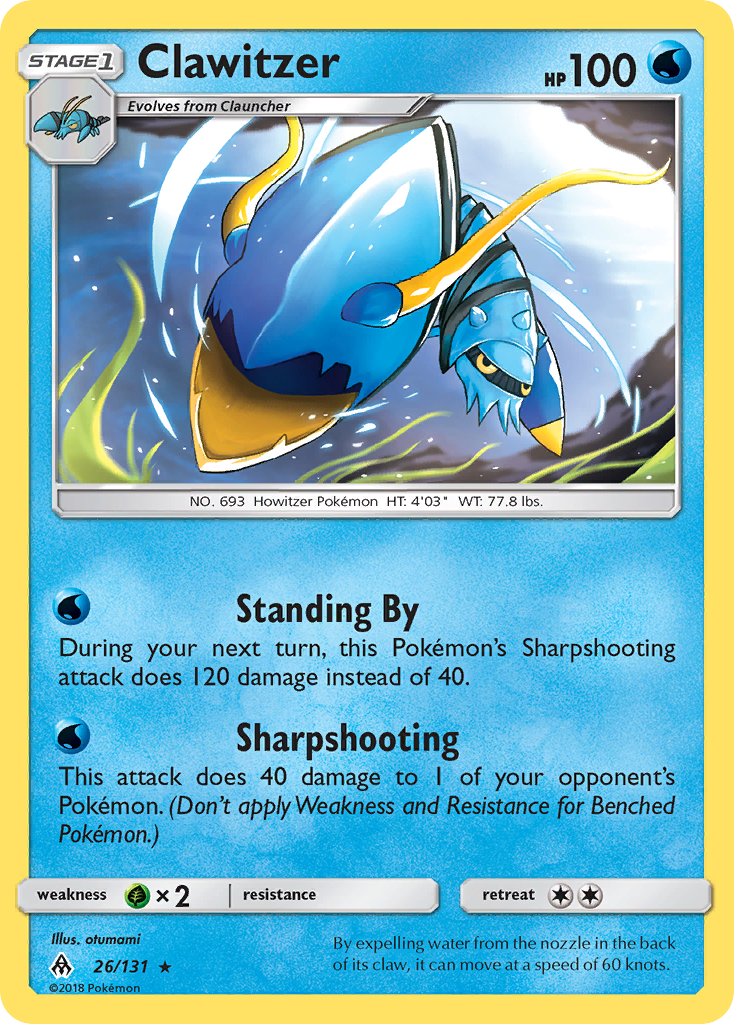 Clawitzer (26/131) [Sun & Moon: Forbidden Light] | Game Master's Emporium (The New GME)