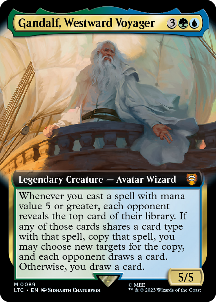 Gandalf, Westward Voyager (Extended Art) [The Lord of the Rings: Tales of Middle-Earth Commander] | Game Master's Emporium (The New GME)