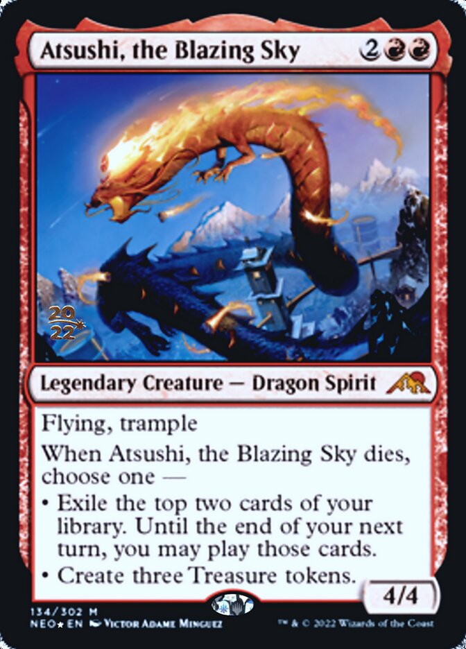 Atsushi, the Blazing Sky [Kamigawa: Neon Dynasty Prerelease Promos] | Game Master's Emporium (The New GME)