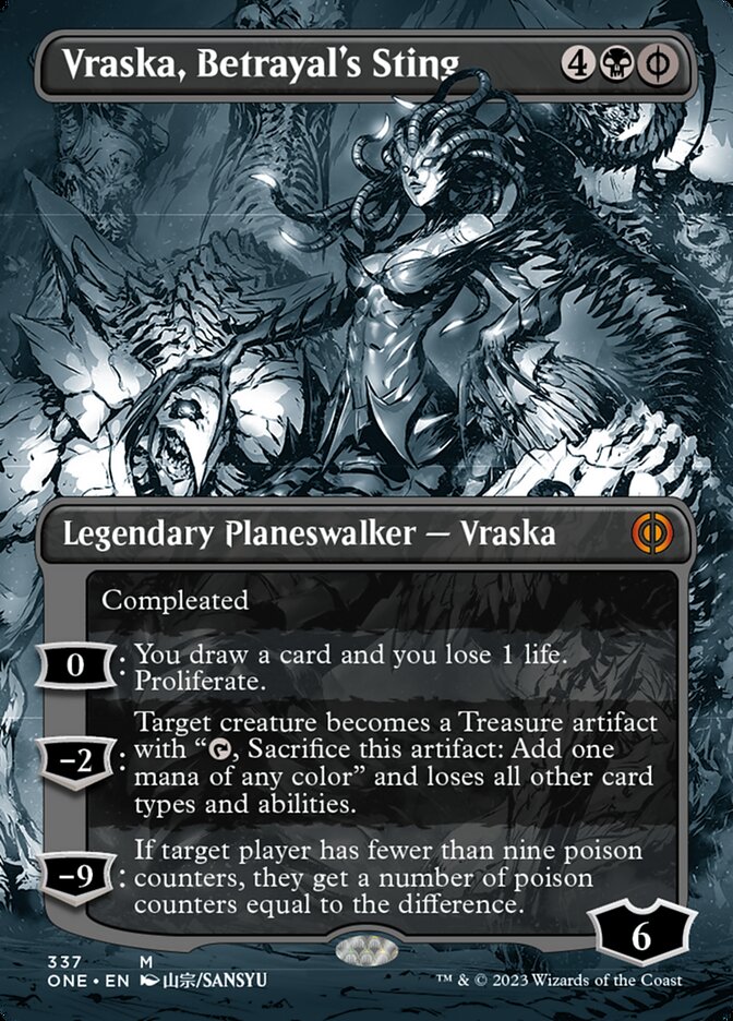 Vraska, Betrayal's Sting (Borderless Manga) [Phyrexia: All Will Be One] | Game Master's Emporium (The New GME)