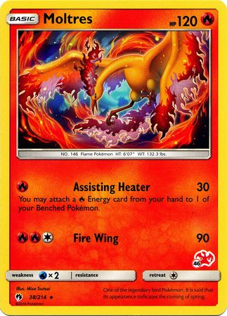 Moltres (38/214) (Charizard Stamp #46) [Battle Academy 2020] | Game Master's Emporium (The New GME)