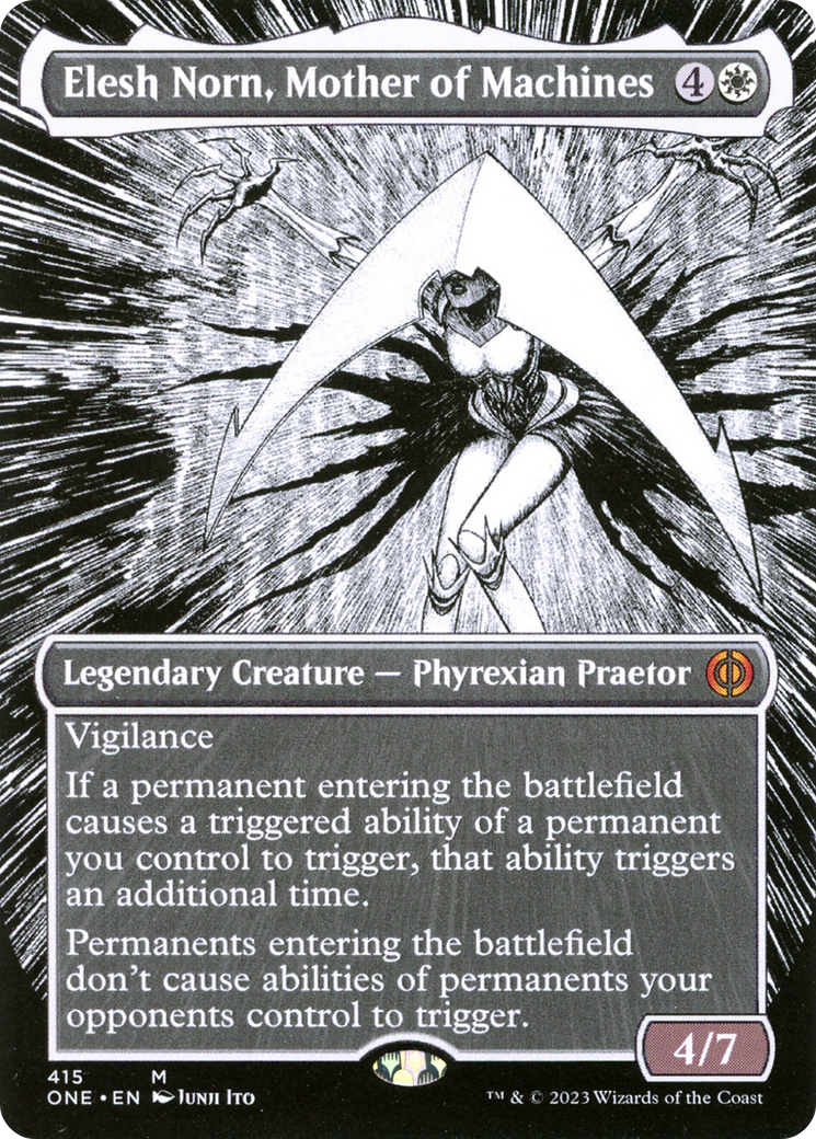 Elesh Norn, Mother of Machines (Borderless Manga) [Phyrexia: All Will Be One] | Game Master's Emporium (The New GME)