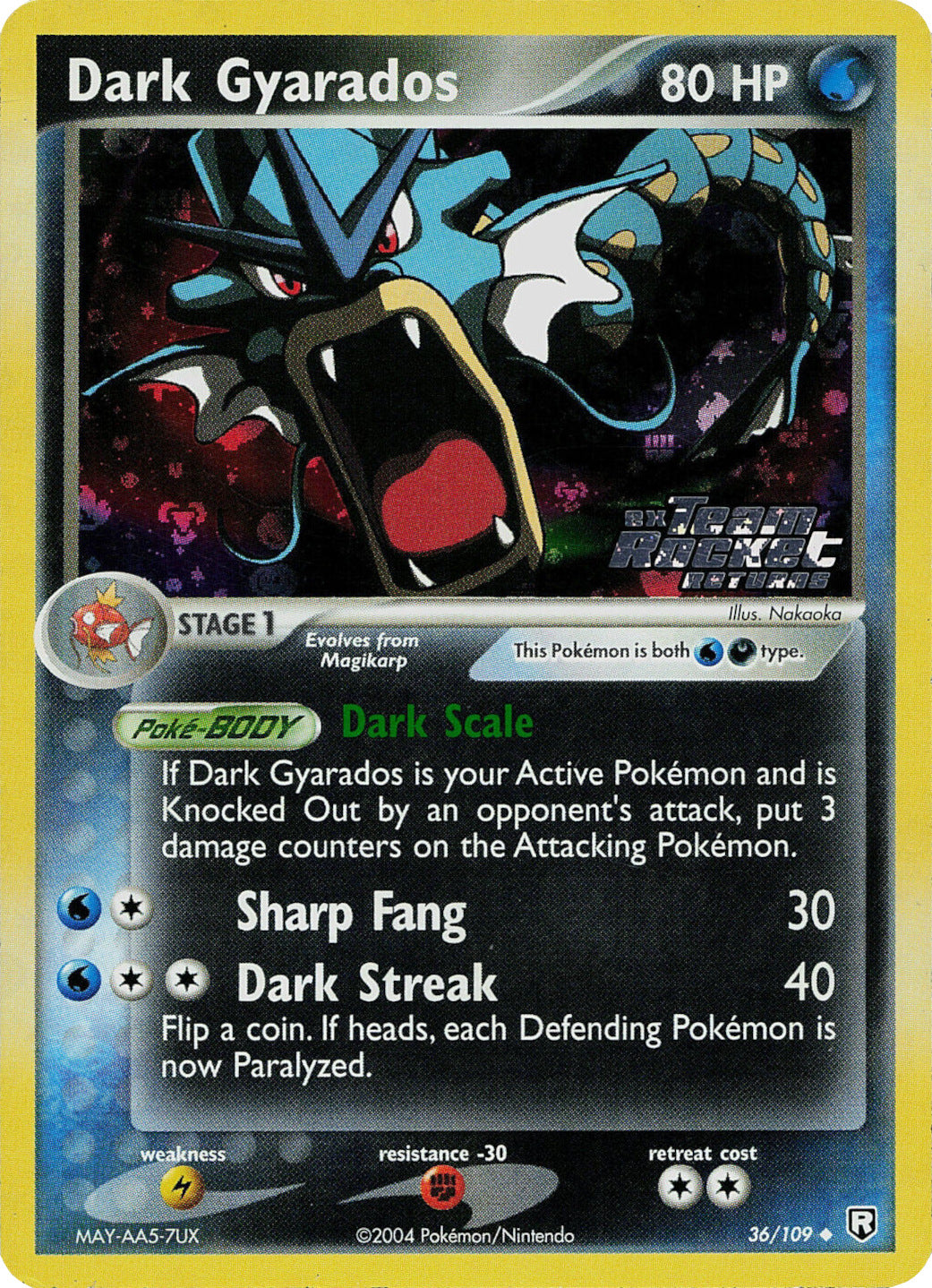 Dark Gyarados (36/109) (Stamped) [EX: Team Rocket Returns] | Game Master's Emporium (The New GME)