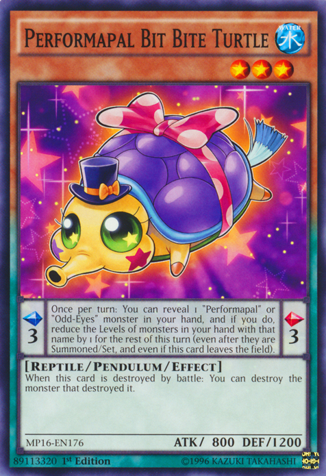 Performapal Bit Bite Turtle [MP16-EN176] Common | Game Master's Emporium (The New GME)