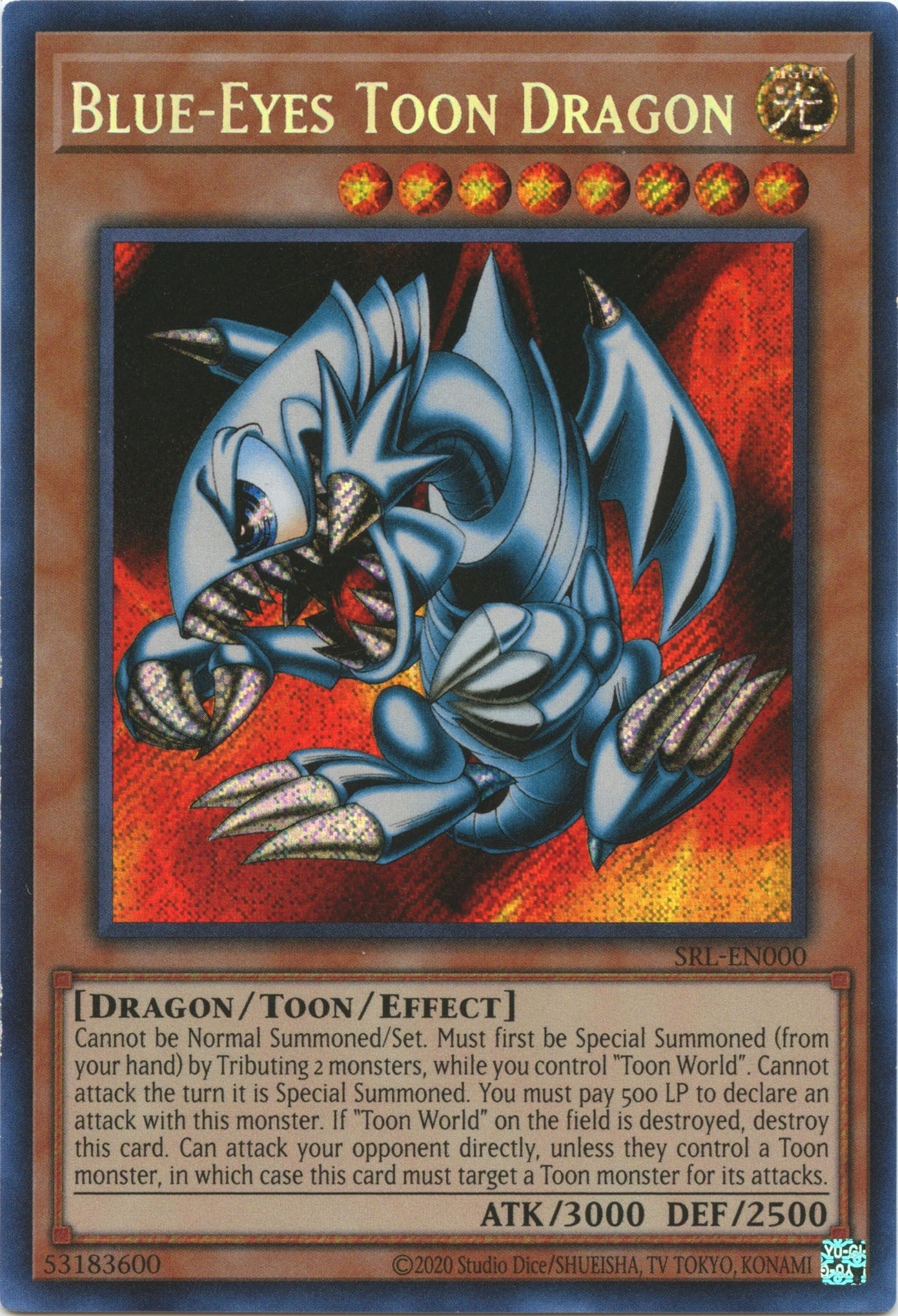 Blue-Eyes Toon Dragon (25th Anniversary) [SRL-EN000] Secret Rare | Game Master's Emporium (The New GME)
