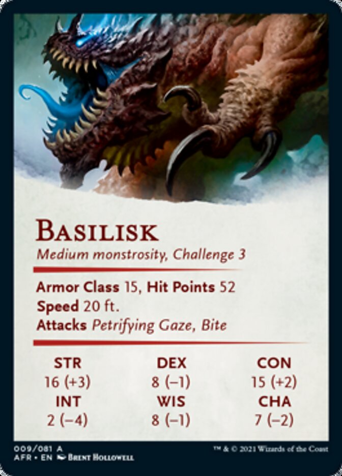 Basilisk Art Card [Dungeons & Dragons: Adventures in the Forgotten Realms Art Series] | Game Master's Emporium (The New GME)