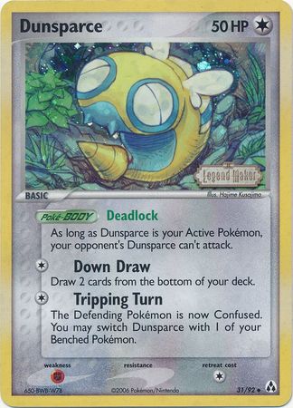 Dunsparce (31/92) (Stamped) [EX: Legend Maker] | Game Master's Emporium (The New GME)