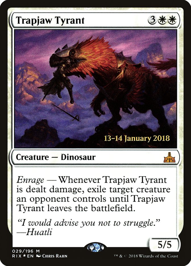 Trapjaw Tyrant [Rivals of Ixalan Prerelease Promos] | Game Master's Emporium (The New GME)