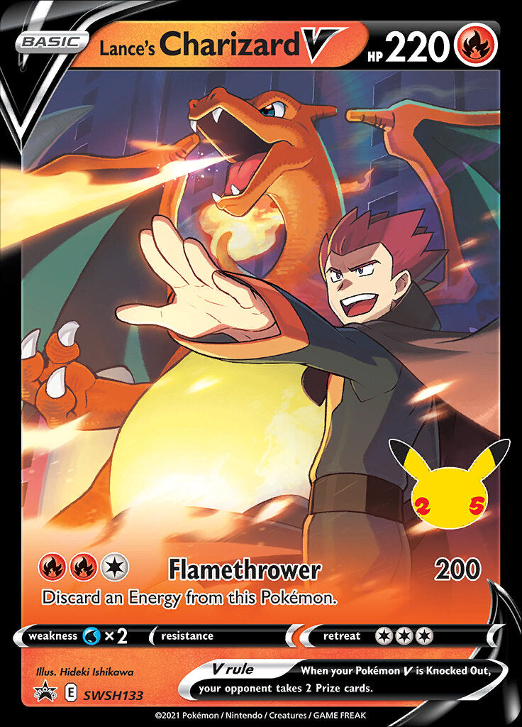 Lance's Charizard V (SWSH133) (Celebrations) [Sword & Shield: Black Star Promos] | Game Master's Emporium (The New GME)