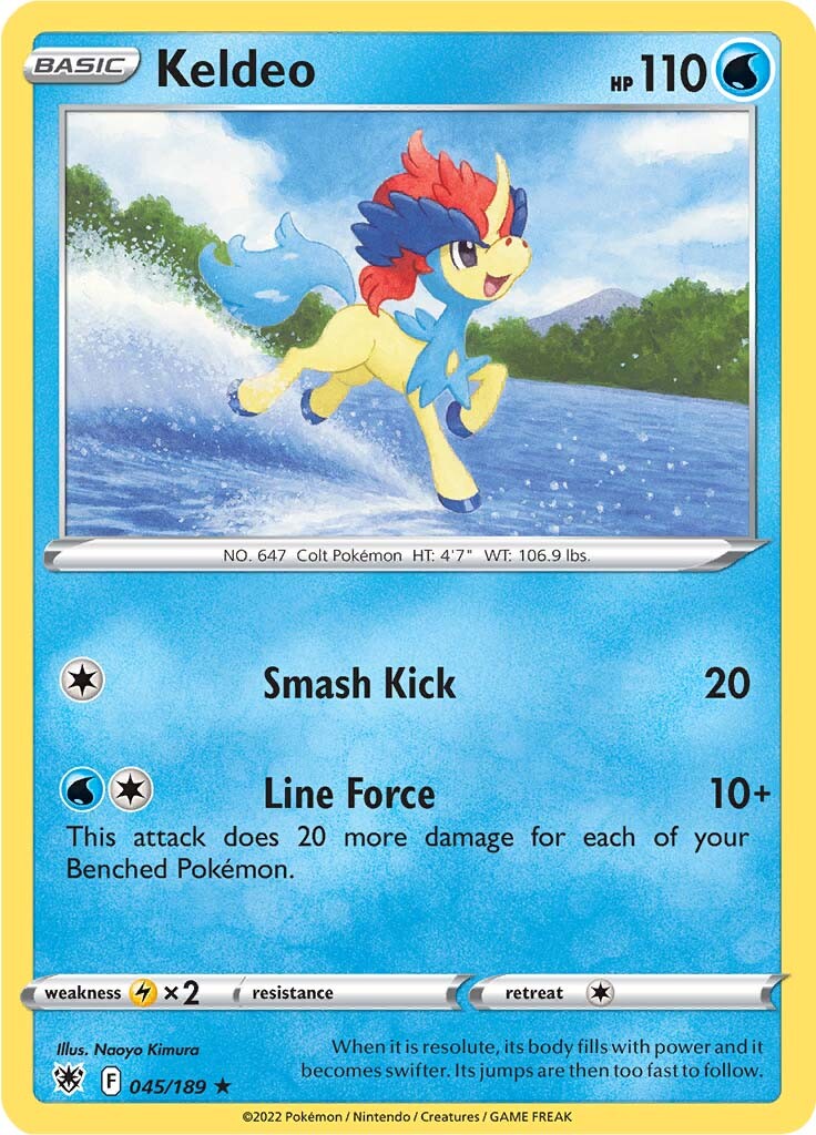 Keldeo (045/189) (Theme Deck Exclusive) [Sword & Shield: Astral Radiance] | Game Master's Emporium (The New GME)