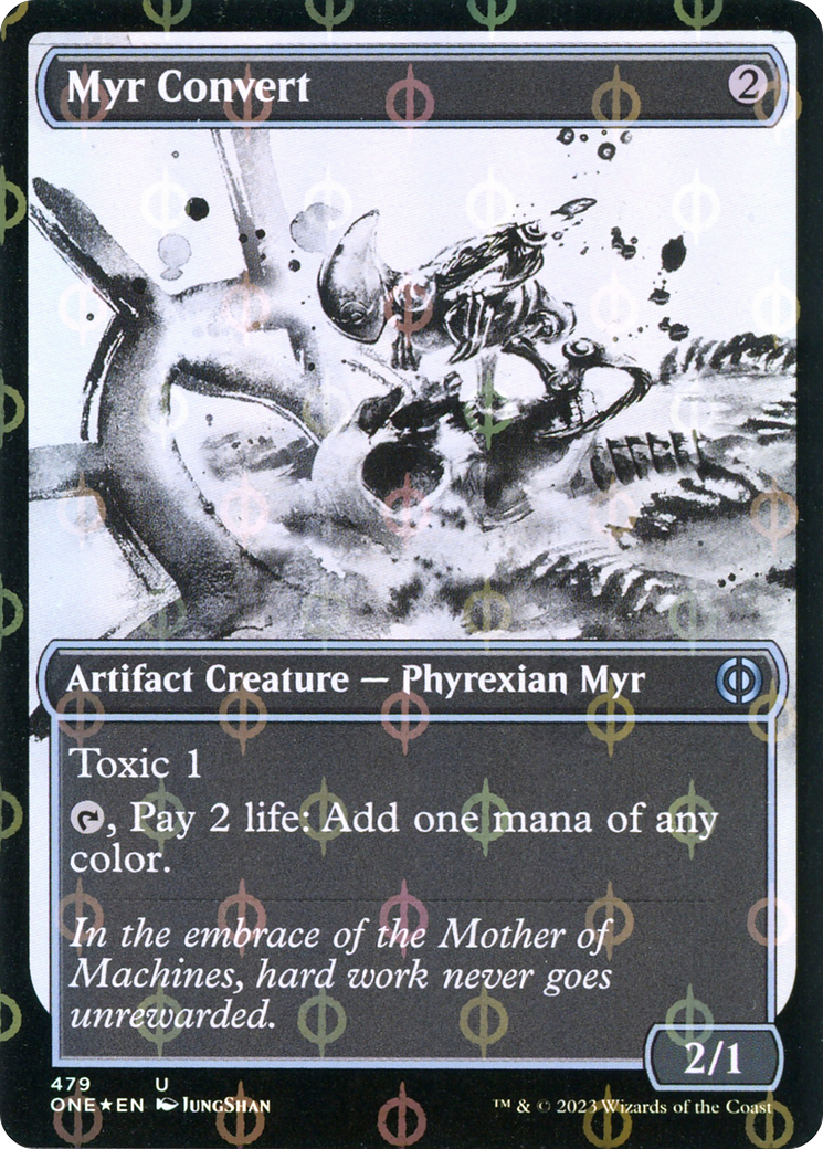 Myr Convert (Showcase Ichor Step-and-Compleat Foil) [Phyrexia: All Will Be One] | Game Master's Emporium (The New GME)