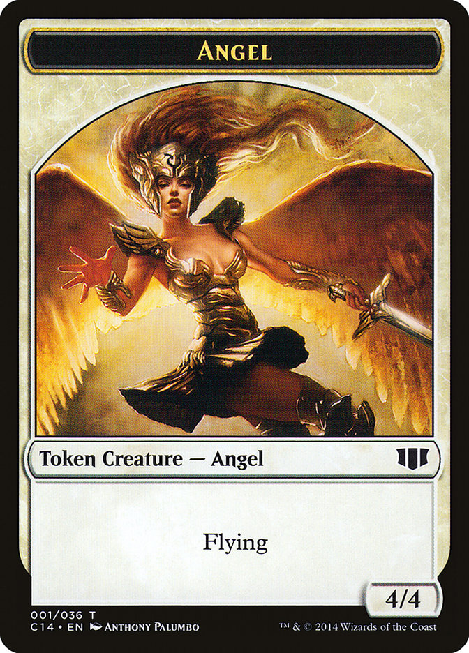 Angel // Cat Double-Sided Token [Commander 2014 Tokens] | Game Master's Emporium (The New GME)