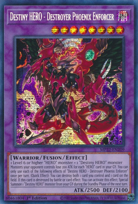 Destiny HERO - Destroyer Phoenix Enforcer [MP22-EN209] Prismatic Secret Rare | Game Master's Emporium (The New GME)