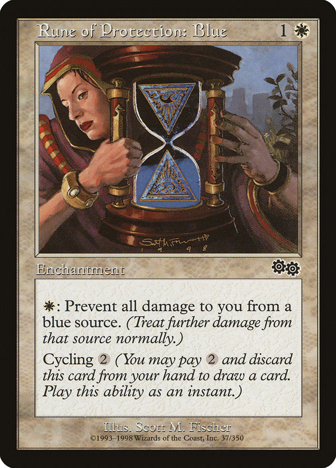 Rune of Protection: Blue [Urza's Saga] | Game Master's Emporium (The New GME)