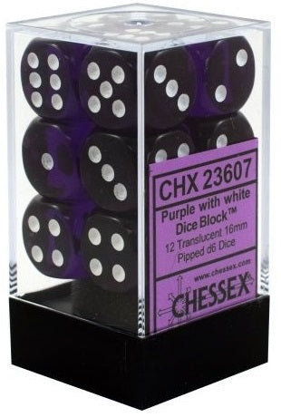 Chessex 12d6 Purple Translucent 16mm Dice | Game Master's Emporium (The New GME)